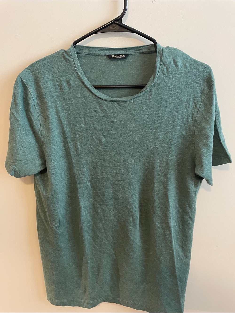 Massimo Dutti Men's Short-Sleeve Crewneck Tee — Teal